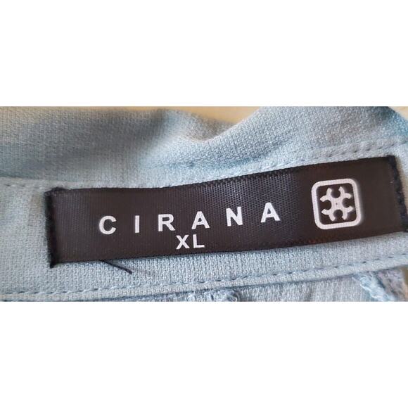 Cirana Button Up Top Womans XL Embrolidred Sky Blue Lace Insets - Picture 2 of 14